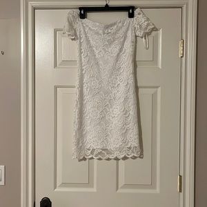 White lace mini dress
